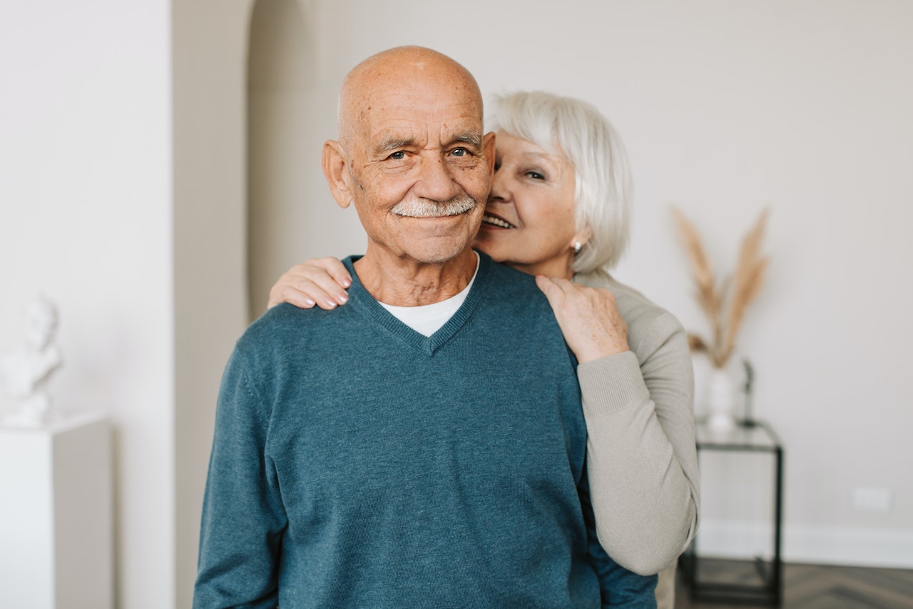 Couple facing the camera