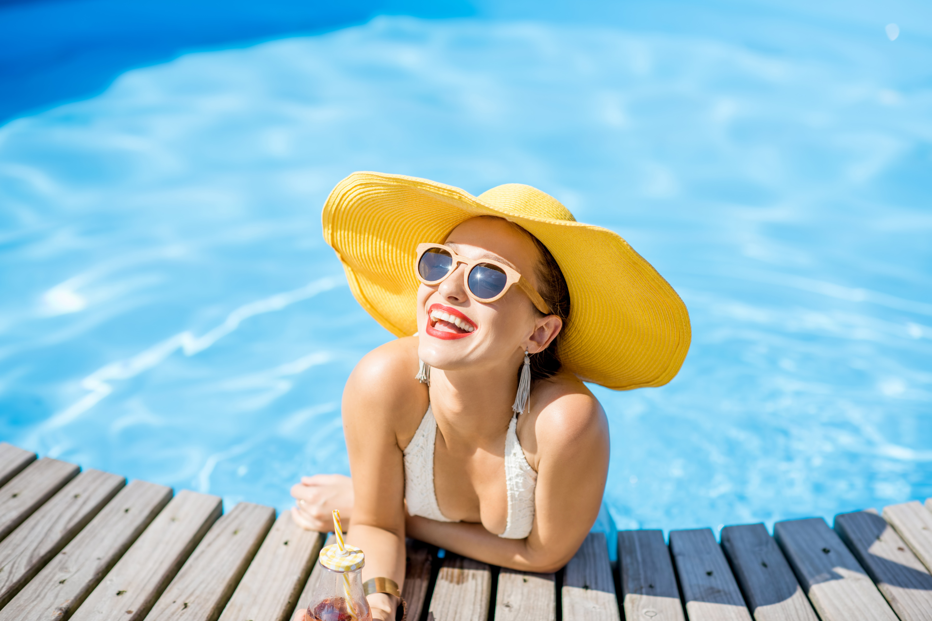 Woman in pool