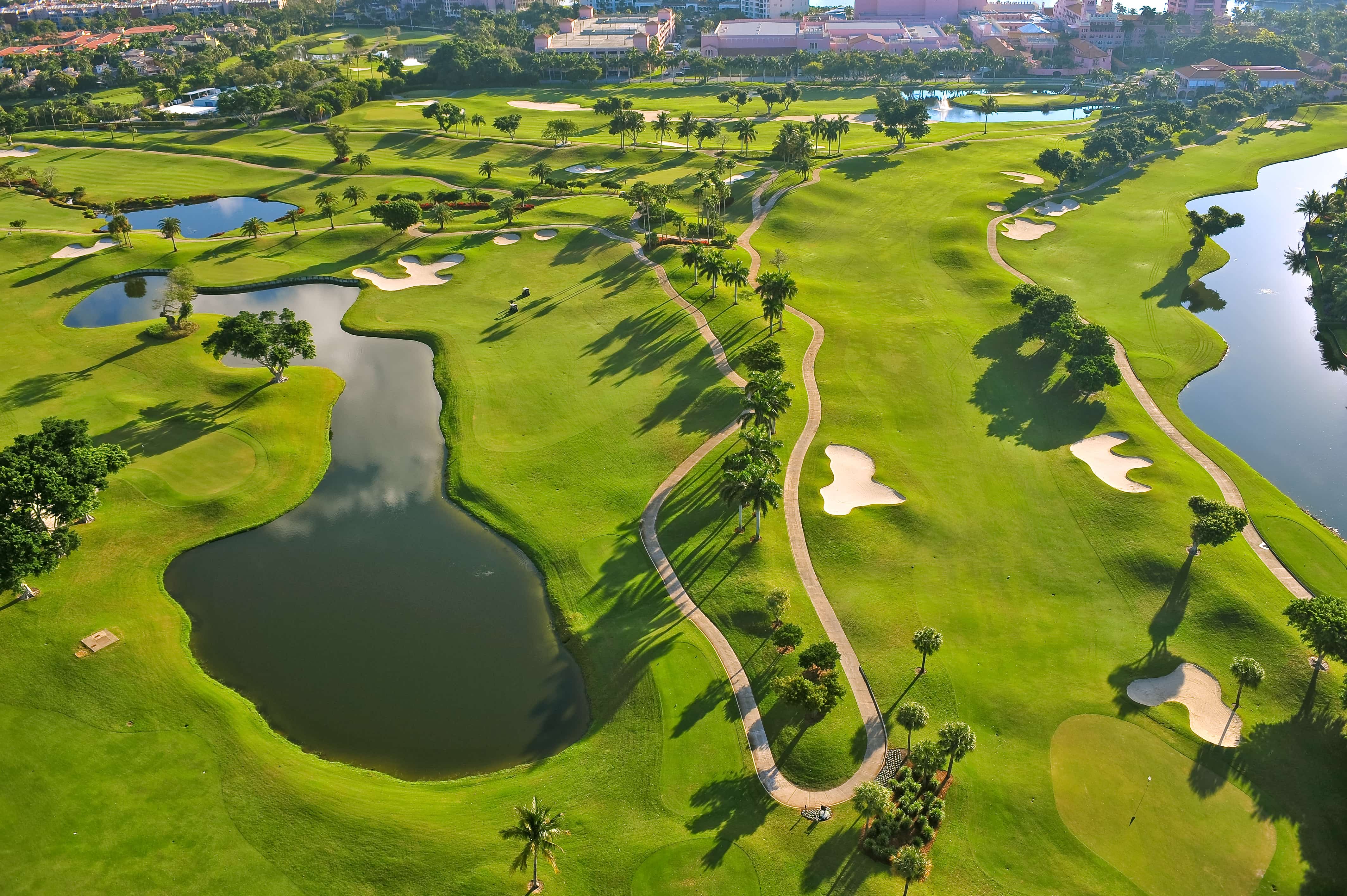 Aerial view of golf course