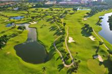 Aerial view of golf course